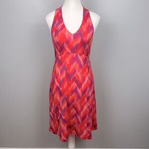 Ibex Kira 100% merino wool tie neck halter dress, small.